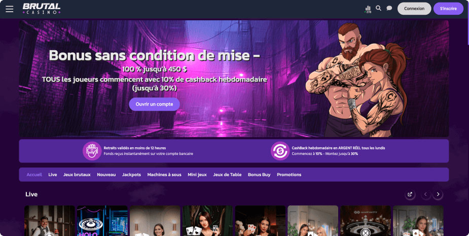 Brutal Casino banner